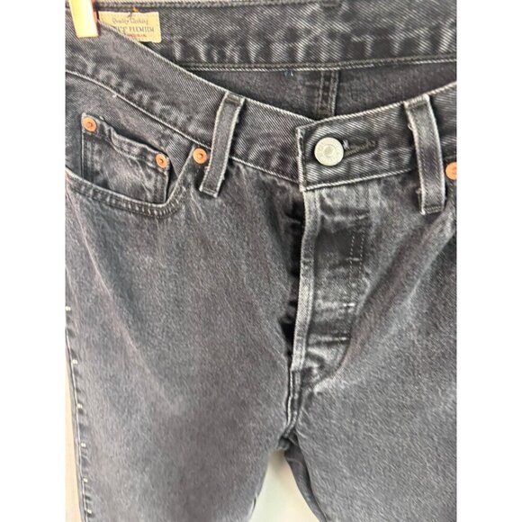 VTG Levi’s 501 Mens Button Fly Big E Red Tab Jeans Black Gray Denim Size W29 L30 - Picture 4 of 13
